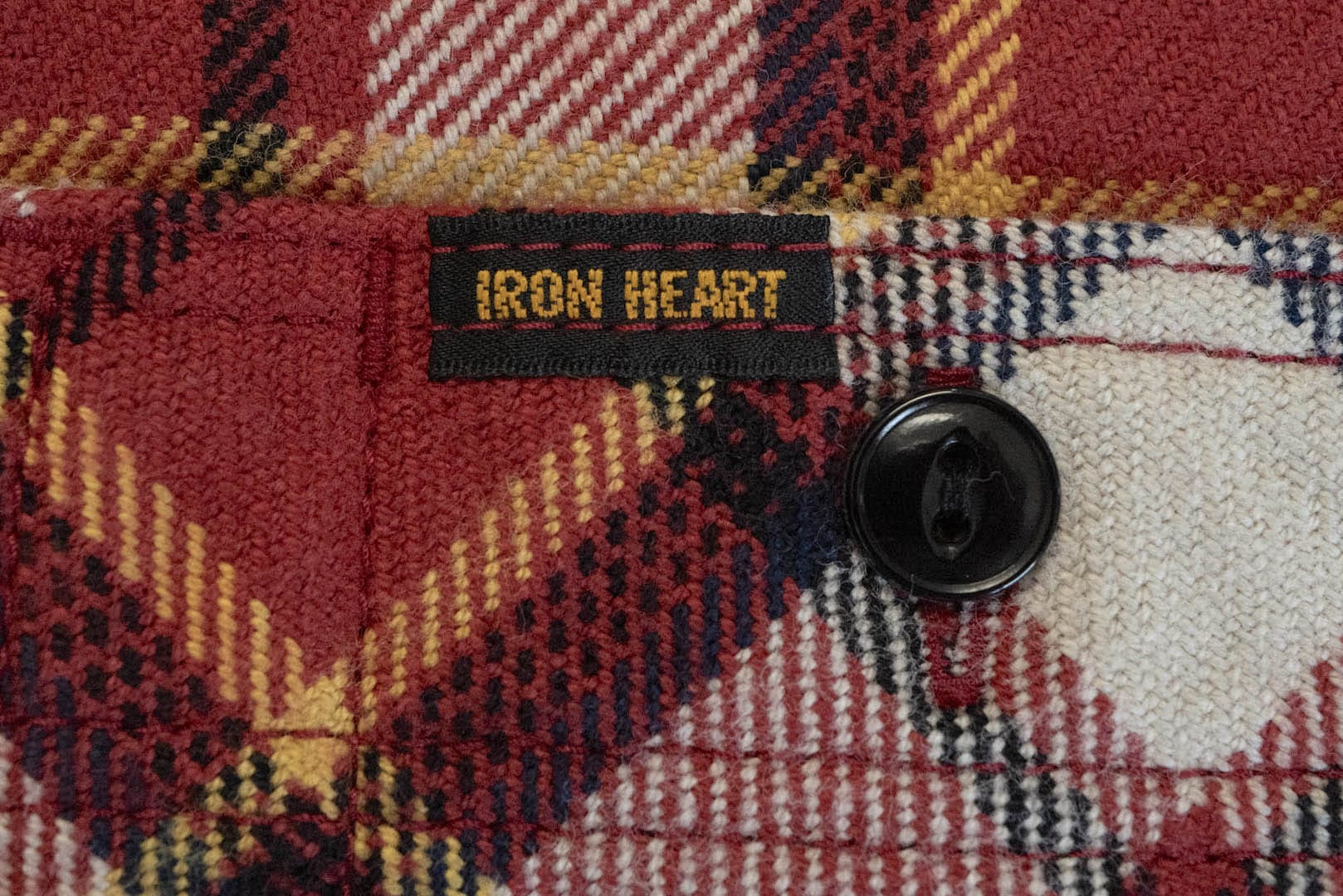 Iron Heart Ultra-Heavy Flannel Classic Check Work Shirt (Raspberry)