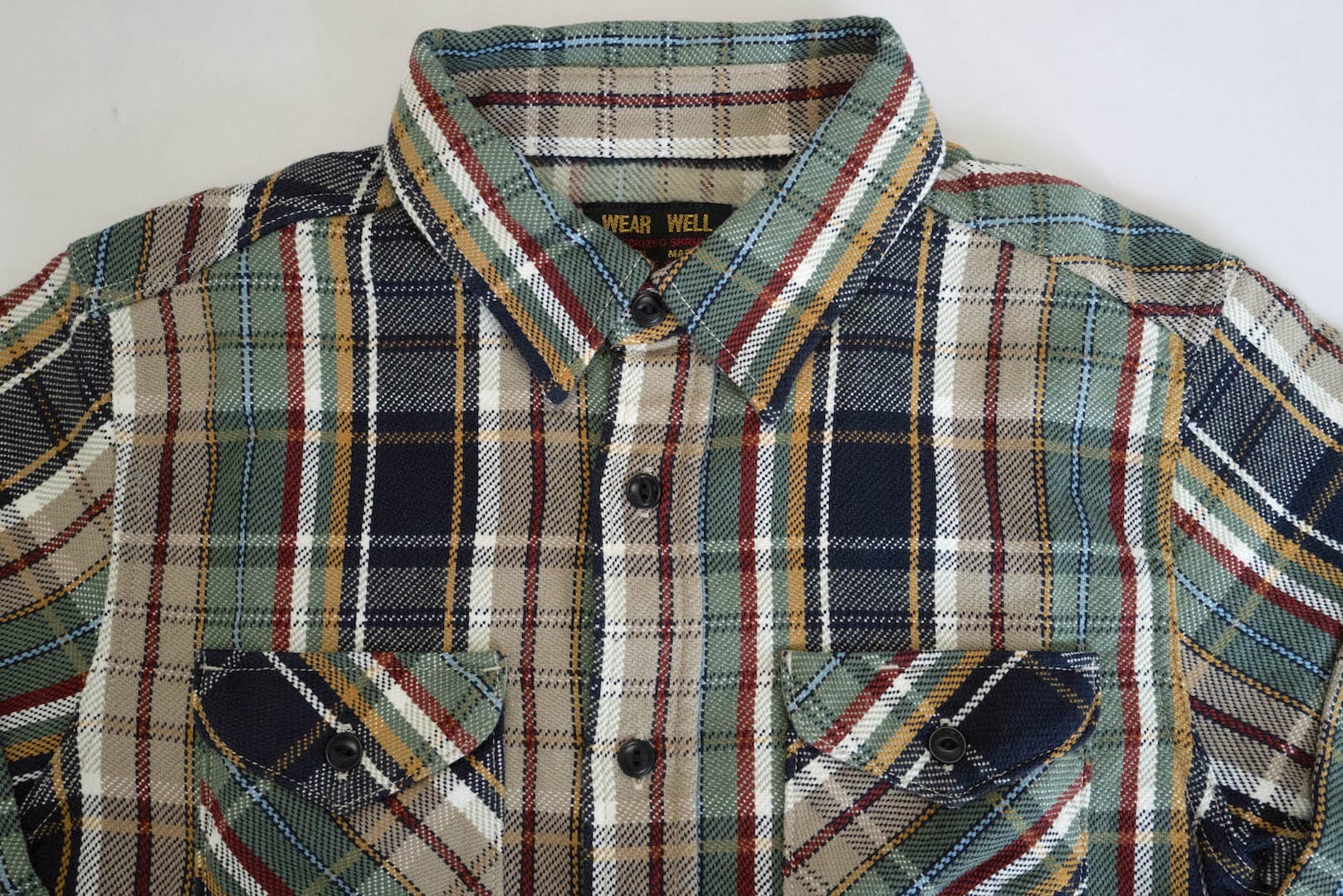 UES 14oz Heavyweight Selvage Flannel Workshirt (Woodland Green)