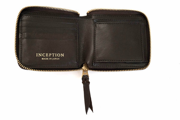 Inception Round Inception by Accel Co. Horsehide Round Short Wallet (Brown Tea-core ...