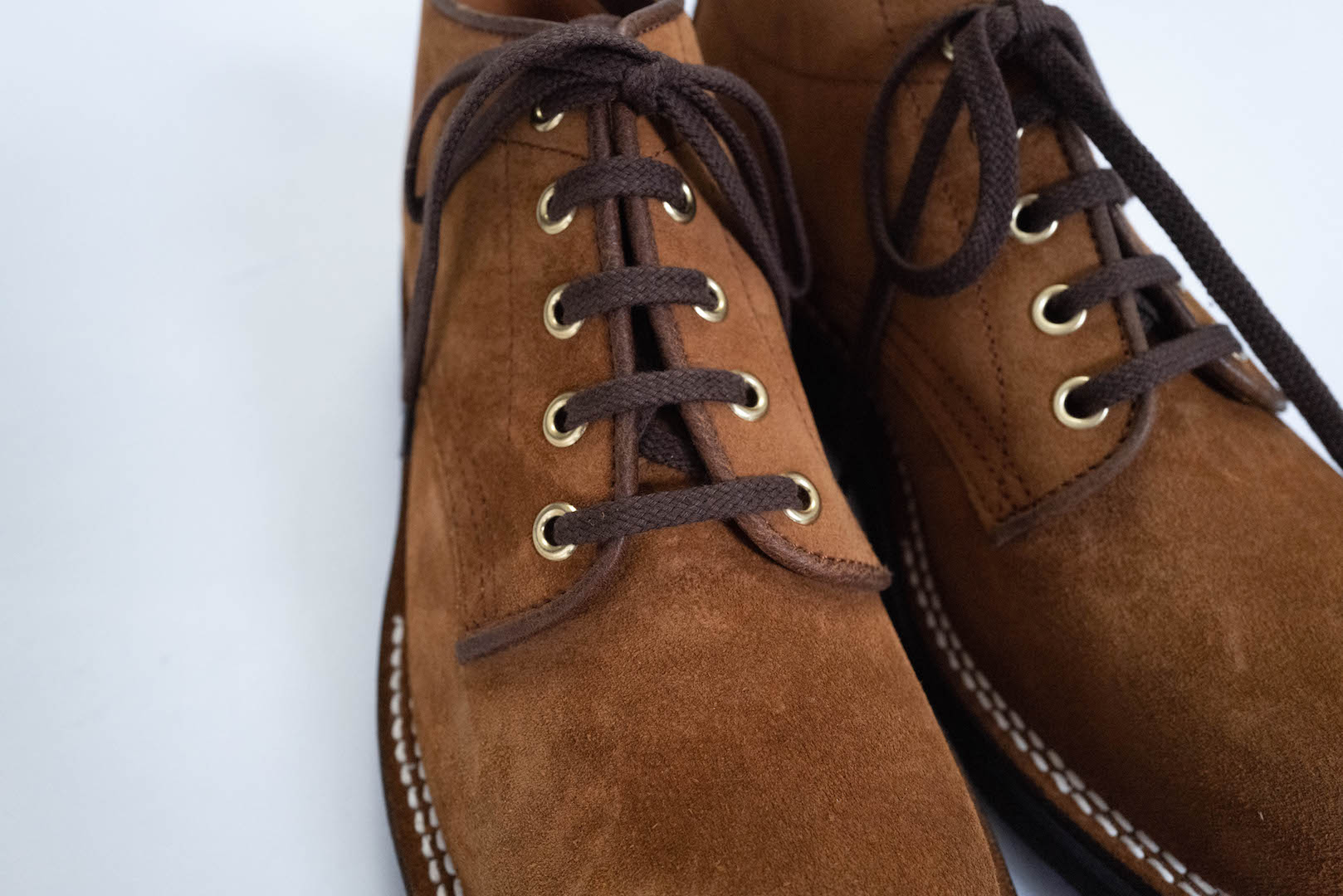 The Flat Head 'Kudu' Suede Oxford Shoes (Brown)