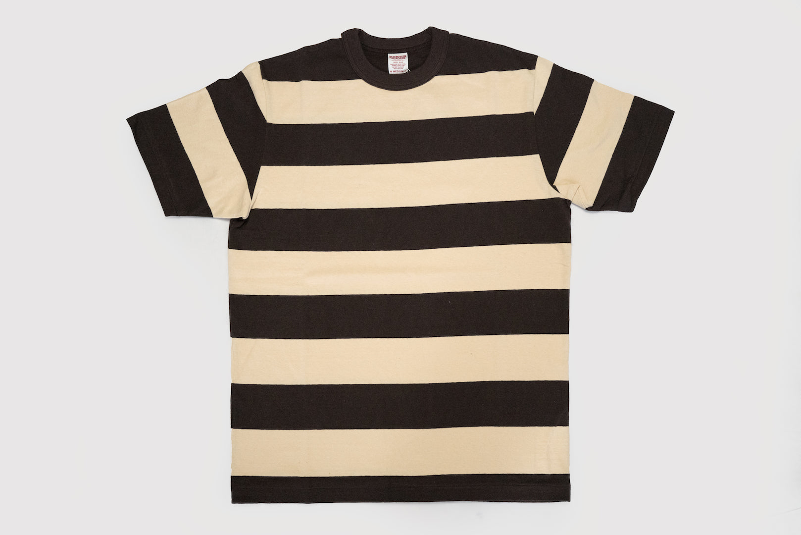 Freewheelers 6.2oz "Horizontal Striped" Loopwheeled Tees (Black X Cream)