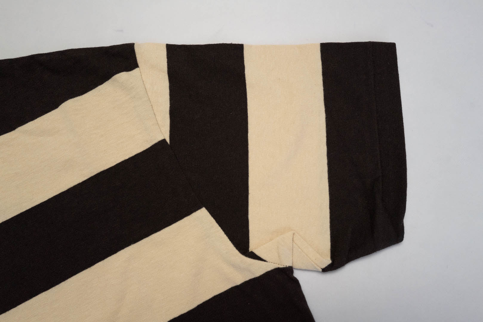 Freewheelers 6.2oz "Horizontal Striped" Loopwheeled Tees (Black X Cream)