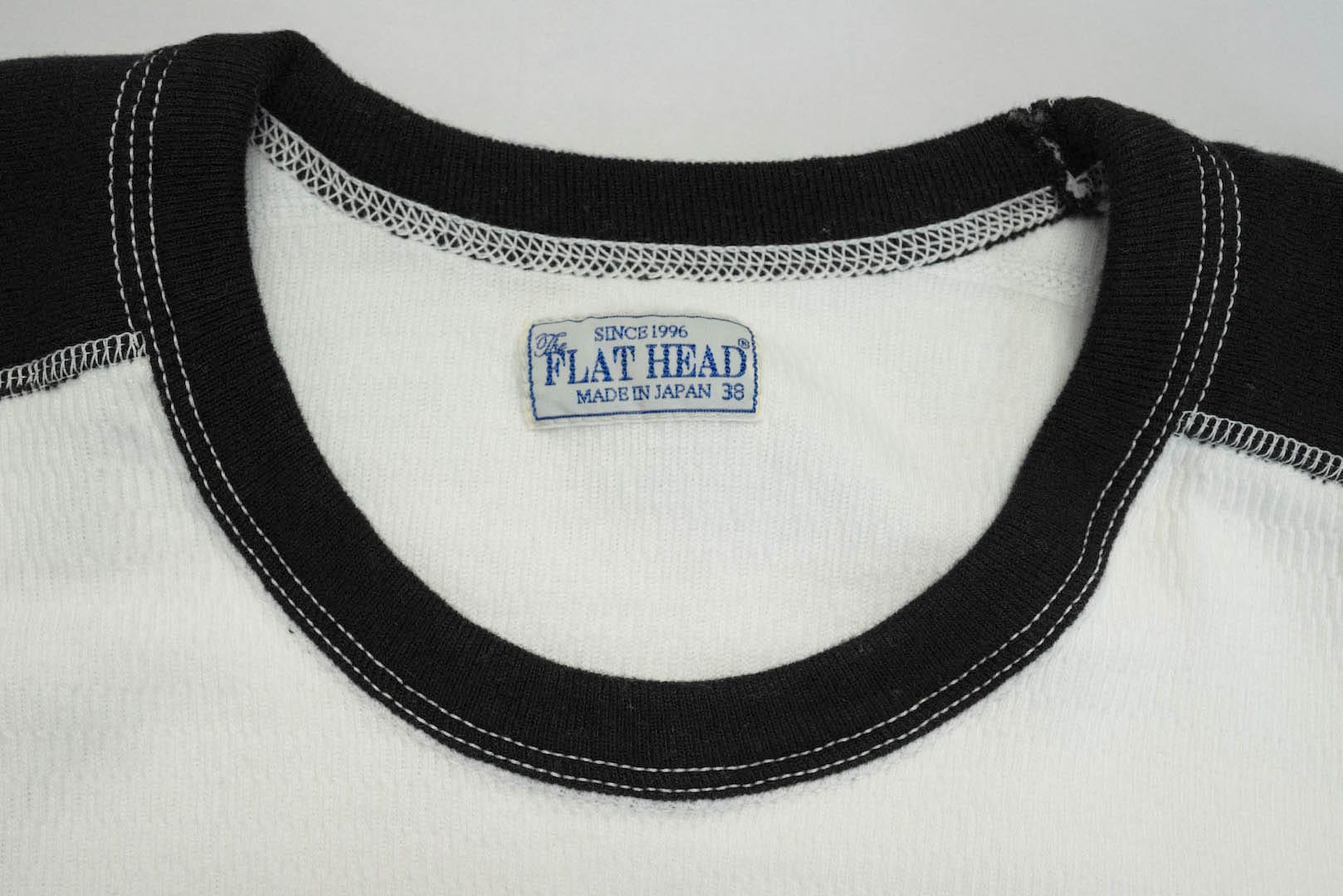 The Flat Head "Panneled" L/S Thermal Shirt (White X Black)