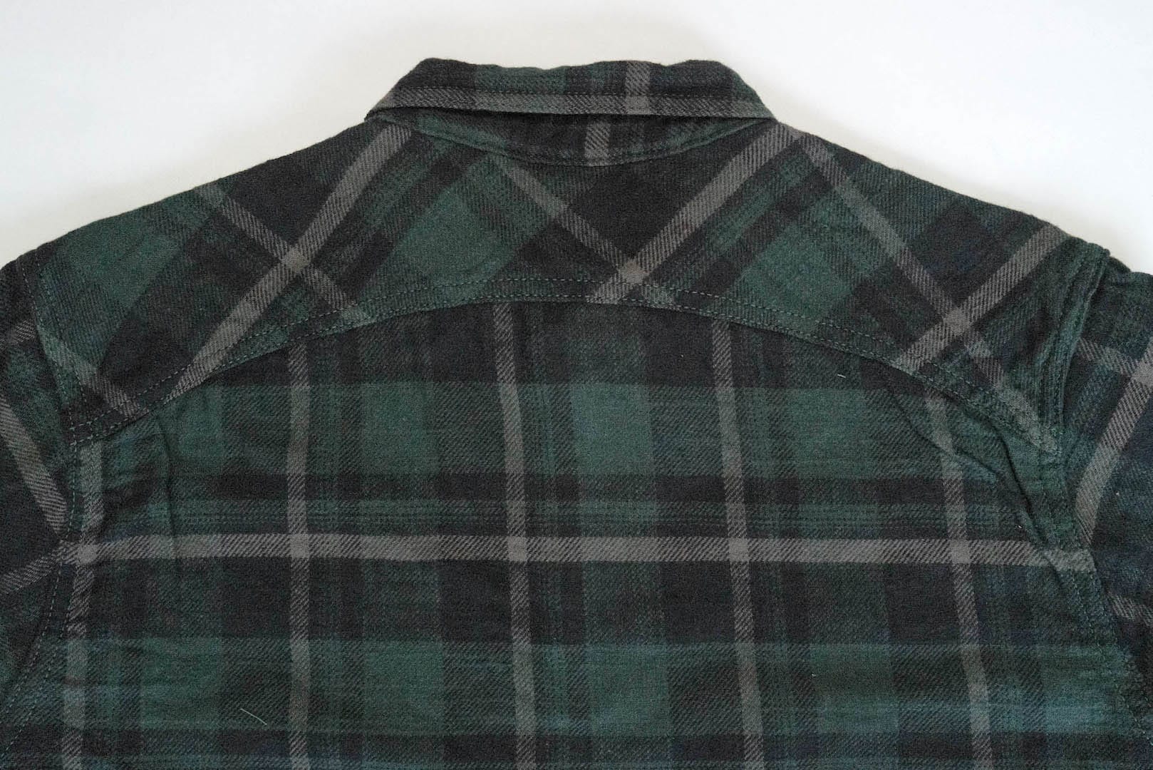 The Strike Gold 11oz Tartan Check Flannel Early Workshirt (Dark Green X Navy)