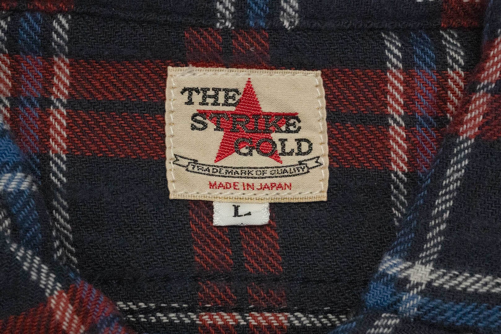 The Strike Gold 11oz Tartan Check Flannel Early Workshirt (Dark Red X Navy)
