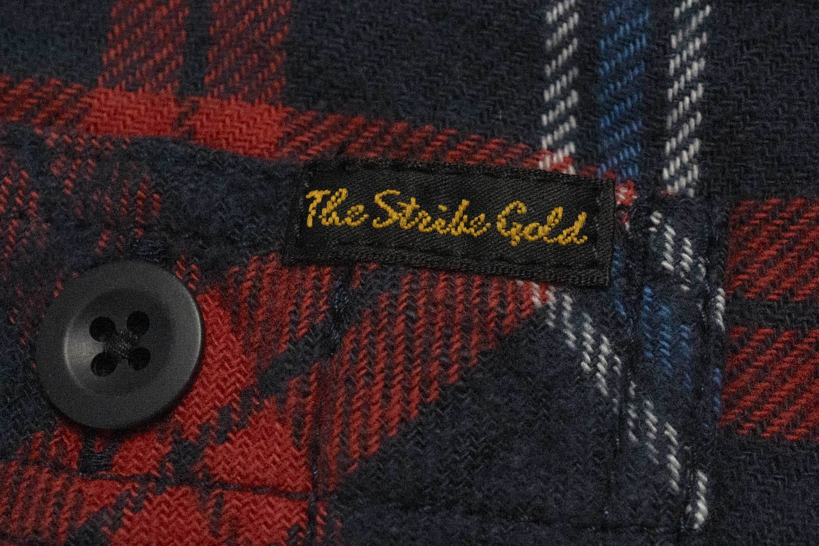 The Strike Gold 11oz Tartan Check Flannel Early Workshirt (Dark Red X Navy)