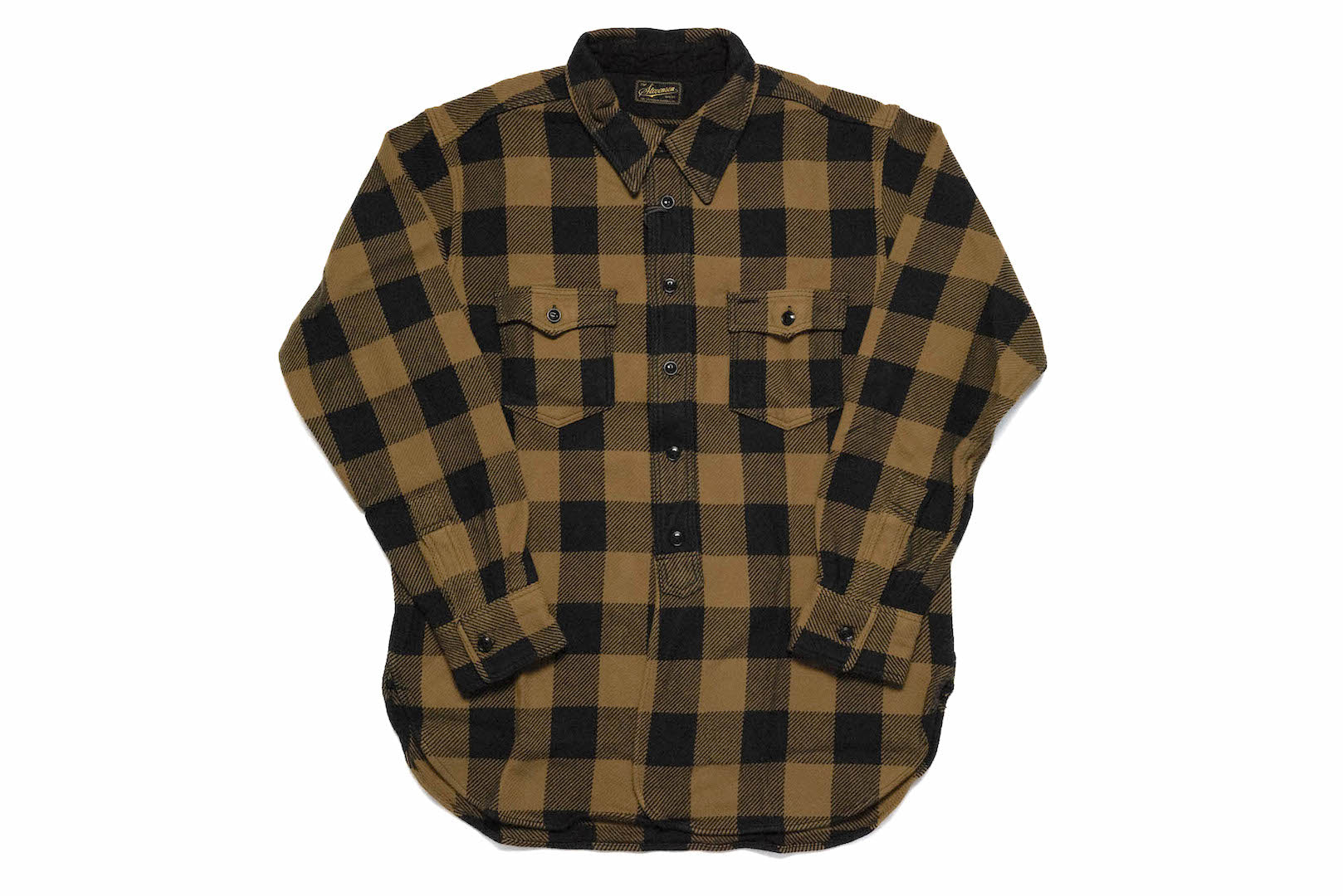 Stevenson Overall Co. 'Pathfinder' Heavyweight Selvage Flannel Early Workshirt (Yellow Ocher Plaid)