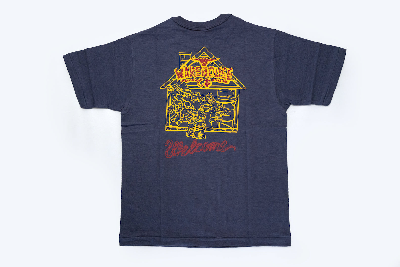 Warehouse X CORLECTION 5.5oz 'Traphouse' "Bamboo Textured" Tee (Navy)
