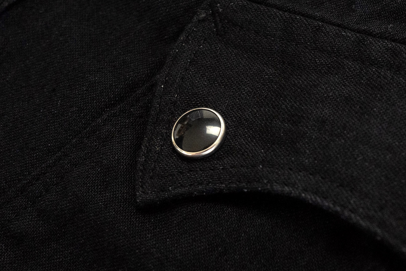 Stevenson Overall Co. 'Cody' 6.5oz Denim Western Shirt (Black)