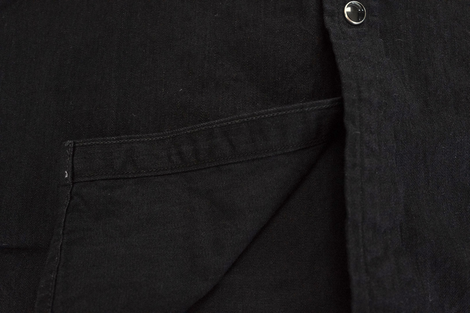 Stevenson Overall Co. 'Cody' 6.5oz Denim Western Shirt (Black)