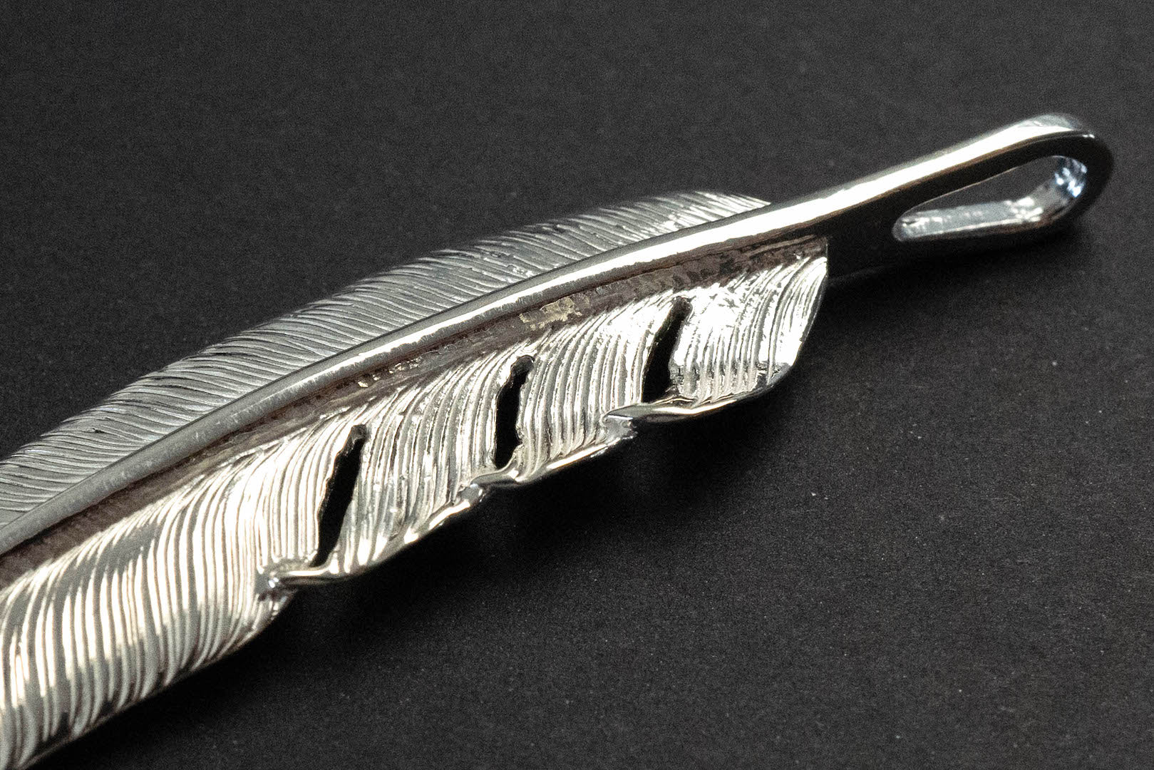First Arrow's Silver Large Feather with 18k Gold Symbol Emblem (P-704)