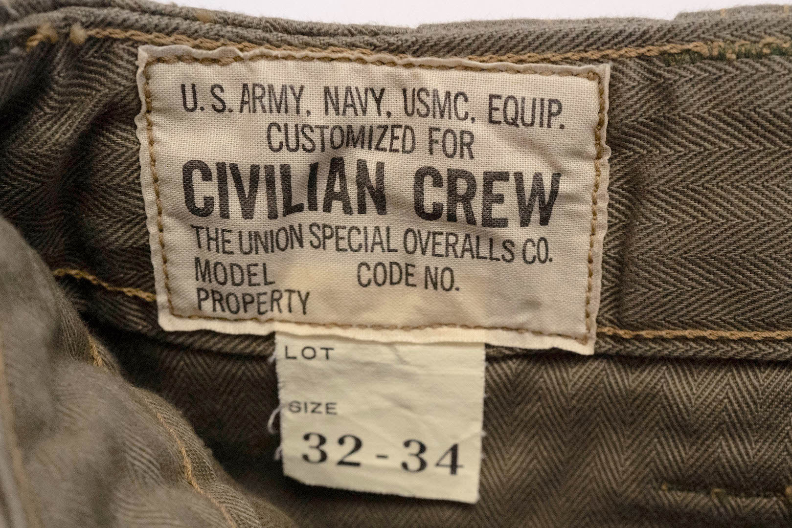 Freewheelers M-1942 HBT Cut-Length Trousers (Olive)