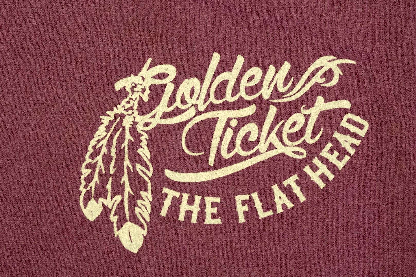 The Flat Head 7oz "Golden Ticket" L/S Loopwheeled Tee (Dark Sakura)