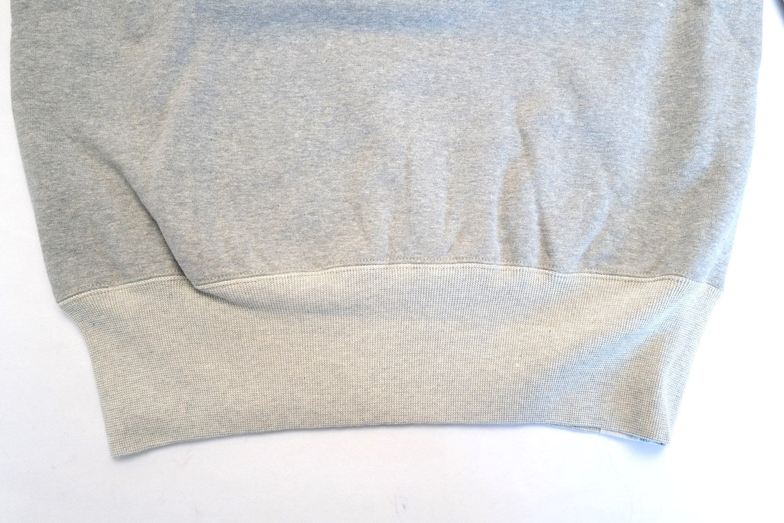 BONCOURA Heavyweight "Indigo Stained" Loopwheeled Sweatshirt (Heather Grey)