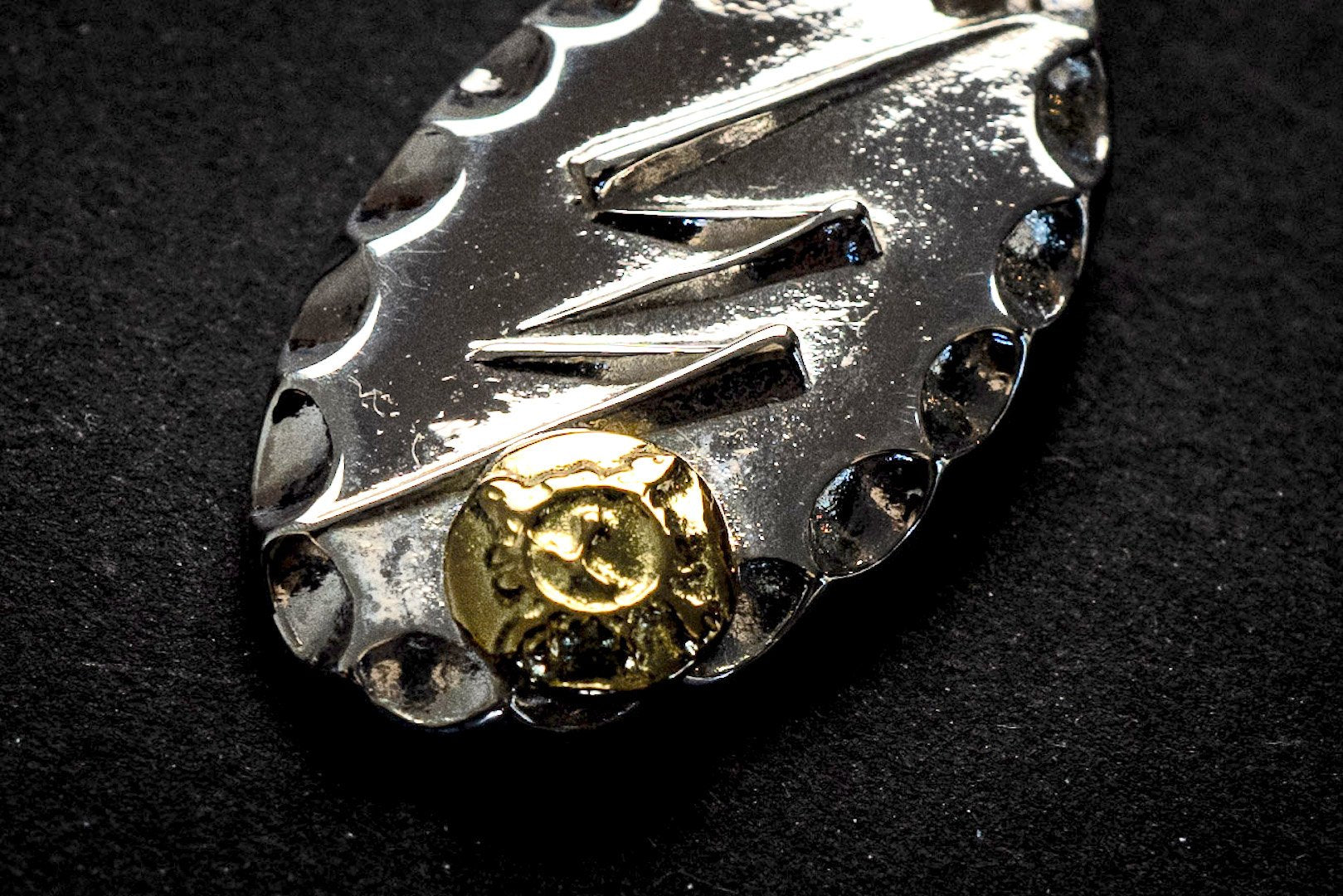 First Arrow's "Lightning" Silver Pendant with 18K Gold Emblem (P-272)