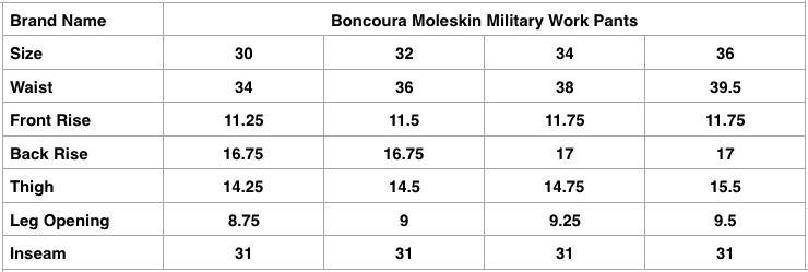 Boncoura Moleskin Military Work Pants (Dark Navy)