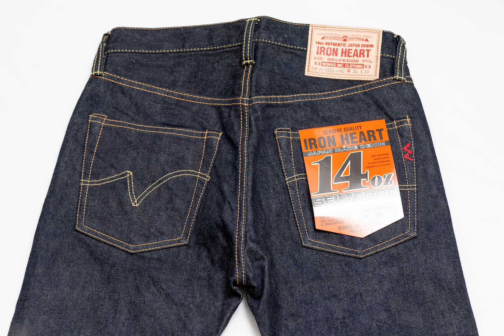 Iron Heart IH-555S-142 14oz Selvedge Denim Super Slim Cut Jeans - Indigo